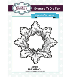 UMS798 To Die For Stamp Pine Wreath