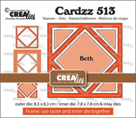 CLCZ513 Crealies Cardzz Frame & Inlay Beth diamant