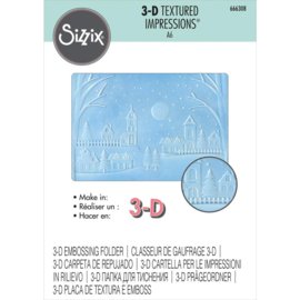 666308 Sizzix 3D Textured Impressions Embossing Folder Winter Village