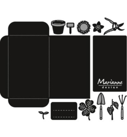 CR1395 Marianne Design Craftables Seed pocket & garden tools