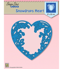 SDB008  Shape Dies Snowdrops heart