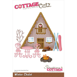CC962 CottageCutz Dies Winter Chalet 4"X4"
