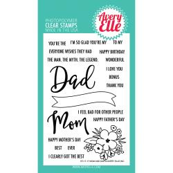 492750 Avery Elle Clear Stamp Set Mom & Dad 4"X6"