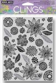 HA-CG524 Hero Arts Cling Stamps Leaves And Flowers