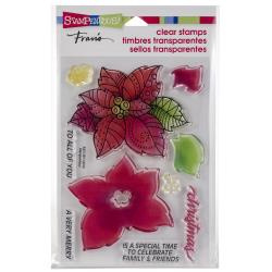 252199 Stampendous Perfectly Clear Stamps Poinsettia Parts