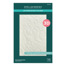 E3D055 Spellbinders 3D Embossing Folder From The Stylish Ovals Beautiful Butterflies