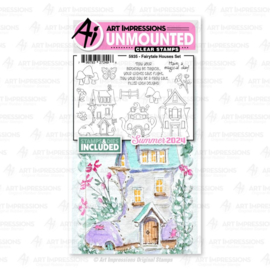 5935 Art Impressions Watercolor Journals Stamp & Die Set Fairytale Houses