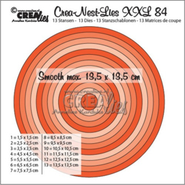 115634/0184 Crealies Crea-Nest-Lies XXL no 84 gladde cirkels halve cm