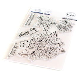 PF176622 Pinkfresh Studio Clear Stamp Set Dreamy Florals 4"X6"