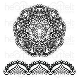 HCPC3977 Heartfelt Creations Cling Rubber Stamp Set Elegant Mosaics