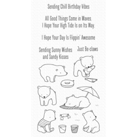 CS577 My Favorite Things Clear Stamps Beach Bear 4"X8"