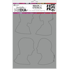 MDSM 74885 Dina Wakley Media Stencils + Masks Profiles 6"X9"