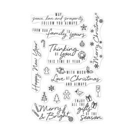 605496 Hero Arts Clear Stamps Holiday Messages & Icons 4"X6"