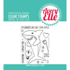 615433 Avery Elle Clear Stamp Set Shark Hugs 4"X3"