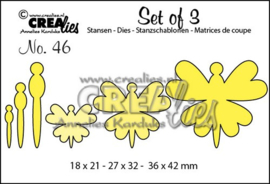 115634/0646 Crealies Set of 3 no. 46 Vlinders 8 18x21-27x32-36x42mm