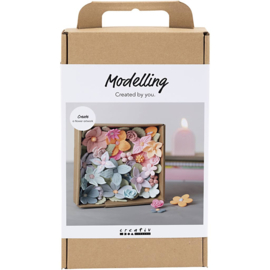 977800 Creativ Company Hobbyset Boetseren, Bloemen, pastelkleuren
