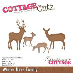 204709 CottageCutz Die Winter Deer Family 1" To 2.9"