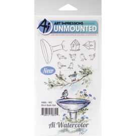 098816 Art Impressions Watercolor Stamps Bird Bath