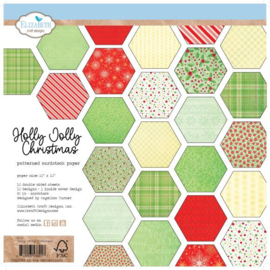 ECC018 Elizabeth Crafts Double-Sided Cardstock Pack Holly Jolly Christmas 12"X12"