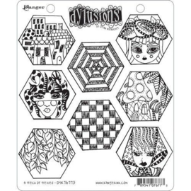 DYR76773 Ranger Dylusions Cling Stamp Set A Heck of Hexies