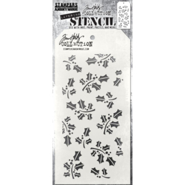 THS 165 Tim Holtz Layered Stencil Hollyberry 4.125"X8.5"