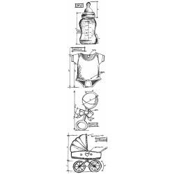 344917 Tim Holtz Mini Blueprints Strip Cling Rubber Stamps Baby