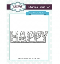 UMS684 Stamps To Die For Happy Hearts & Flower