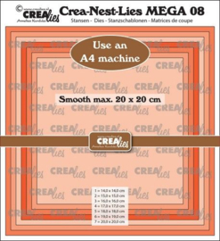 CLNestMega08 Crealies Crea-Nest-Lies Mega Vierkant glad