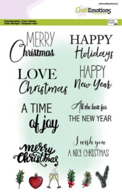 130501/3017 CraftEmotions clearstamps A5 - Text Christmas cards (Eng) GB Dimensional stamp
