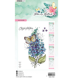 SL-BB-STAMP358 StudioLight Lilac flowers Blooming Butterfly nr.358