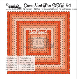 115634/0154 Crealies Crea-nest-dies XXL no. 54 scalloped squares