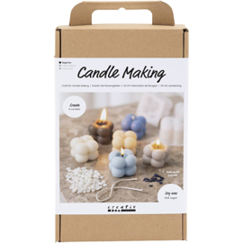 977756 Creativ Company Hobbyset Kaarsen Maken, Bubble sojakaars, beige, lichtblauw, crème
