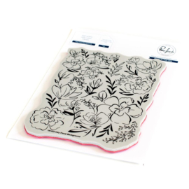 PF161522 Pinkfresh Studio Cling Rubber Background Stamp  Inky Floral A2