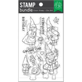 697244 Hero Arts Clear Stamp & Die Combo Happy Gnomes