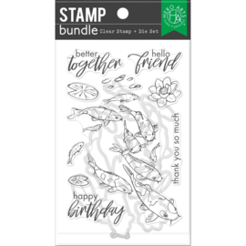 672555 Hero Arts Clear Stamp & Die Combo Koi Bunch