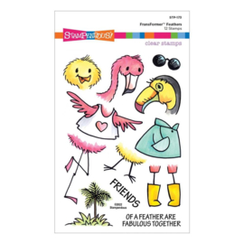 STP173 Stampendous FransFormer Fun Clear Stamps FransFormer Feathers