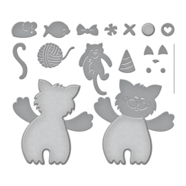 692200 Stampendous Etched Dies Kitty Hugs