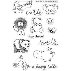 588350 Hero Arts From The Vault Clear Stamp Cute Animals 4"X6"