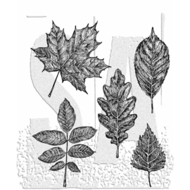CMS 467 Tim Holtz Cling Stamps Sketchy Leaves 7"X8.5"