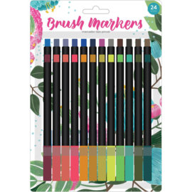 626053 American Crafts Brush Markers Traditional Flower 24/Pkg