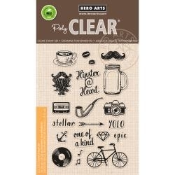 HA-CL957 Hero Arts Clear Stamps Hipster At Heart 4"X6"