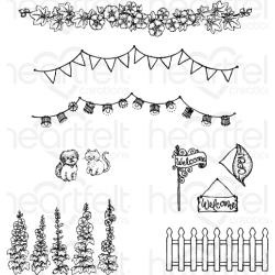 594596 Heartfelt Creations Cling Rubber Stamp Set Elements Of Home 1" To 4.5"