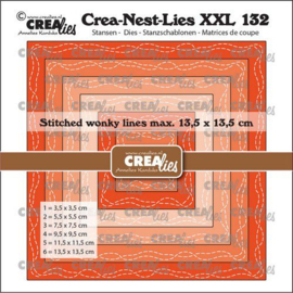 CLNestXXL132 Creadies Crea-nest-dies XXL Vierkanten m. 2 slinger stiklijnen