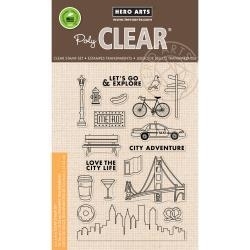 HA-CL977 Hero Arts Clear Stamps City Adventure 4"X6"
