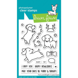LF2670 Lawn Fawn Clear Stamps Furry & Bright 3"X4"