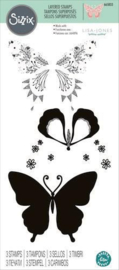 665833 Sizzix Layered Clear Stamps Decorated Butterfly Lisa Jones 3PK