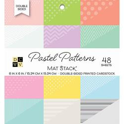 211115 DCWV Double-Sided Cardstock Stack Pastel Patterns 6"X6" 48/Pkg