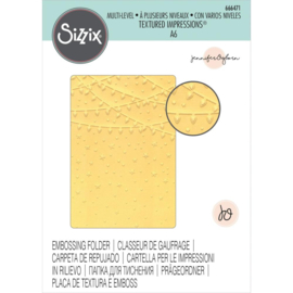 666471 Sizzix Multi-Level Textured Impressions Embossing Folder Stars & Lights By Jennifer Ogborn