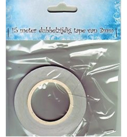 Tissue Tape Dubbelzijdig klevend 15 mtr x 3mm