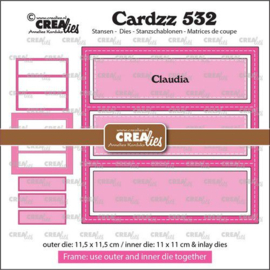 CLCZ532 Crealies Cardzz Frame & Inlay Claudia 3x rechthoek